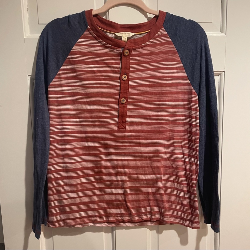 Matilda Jane Joanna Gaines Chip off the Block boys Henley shirt, size 14 EUC